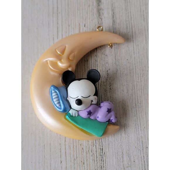 Hallmark baby Mickey Mouse sweet dreams Disney Moon ornament Xmas - Picture 3 of 7